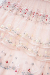 Margot Pink Embroidered Vintage Dress