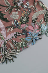 GÉRALDINE Sequin Embellished Embroidery Dress
