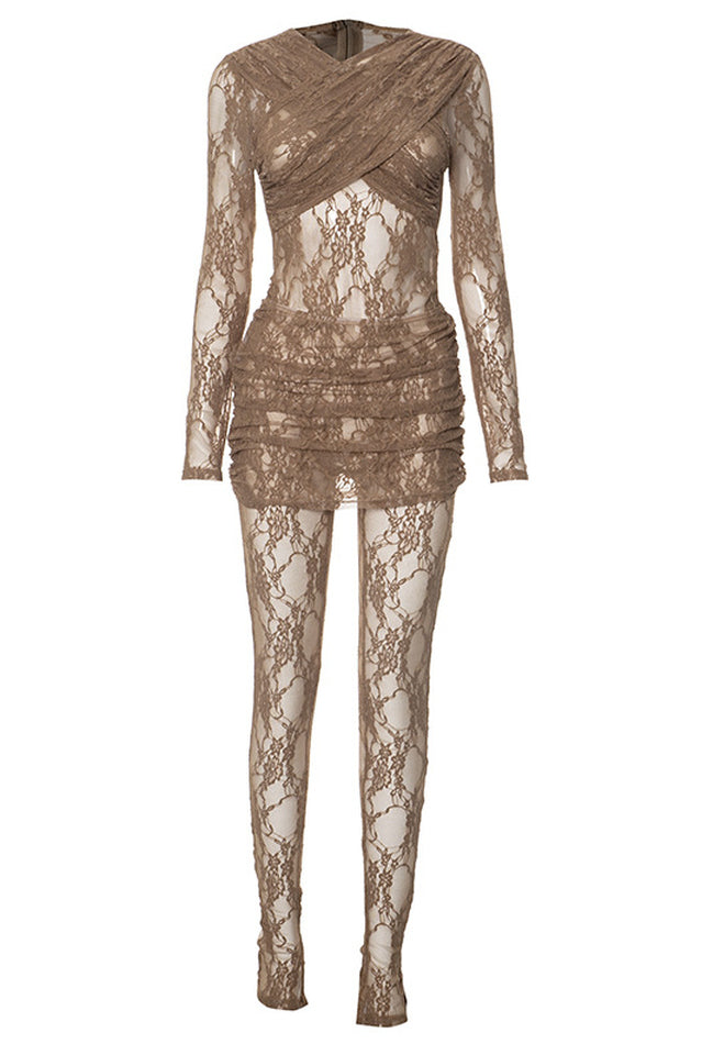 Private Location Wrapped Lace Jumpsuit | Dress In Beauty