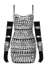 Brisbane Rhinestones Embellished Mini Dress | Dress In Beauty