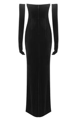 Strapless Embellished Maxi Velvet Dress | Dress In Beauty