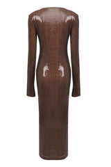 Hailey Long Sleeve Mesh Sequin Dress