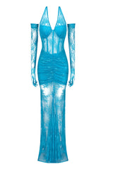 Elsa Halterneck See-through Maxi Dress | Dress In Beauty