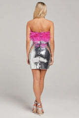 Giela Feather Sequin Mini Dress | Dress In Beauty