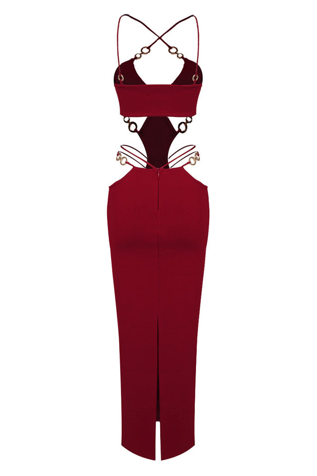 Melina Sexy Halter Wine Dress | Dress In Beauty