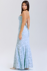 Joan Bluebell Lace Up Back Maxi Dress