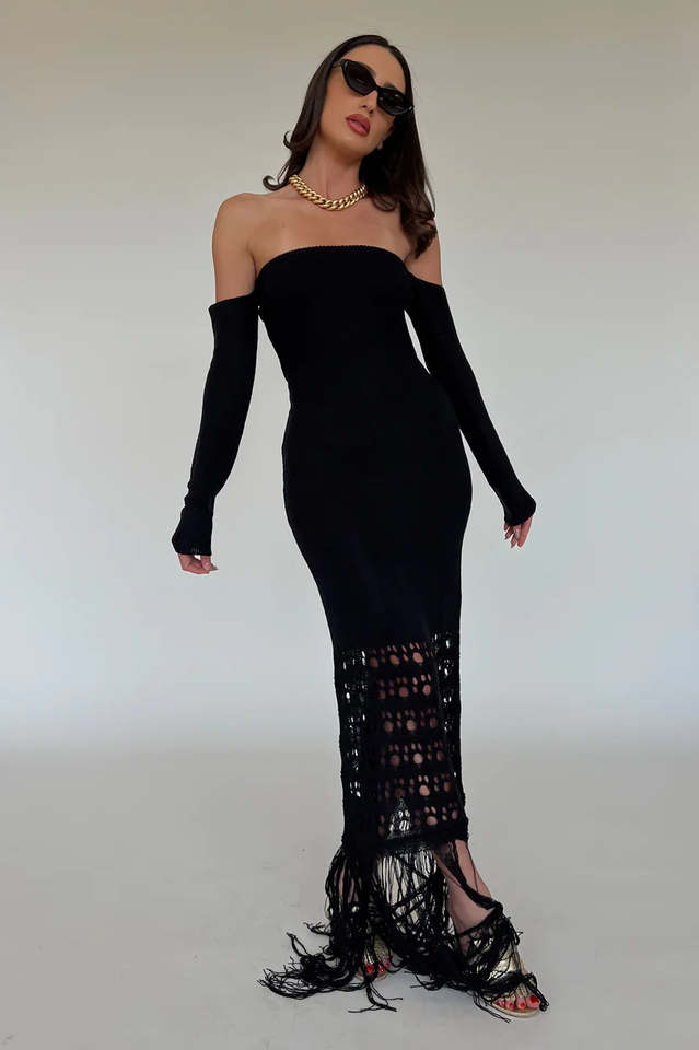 Rona Knitted Tassel Maxi Dress | Dress In Beauty