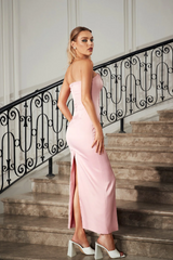 Heart Embellished Strapless Cady Column Dress | Dress In Beauty