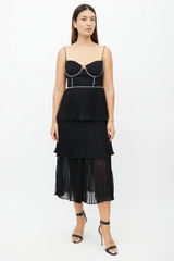 Rochie Black Tiered Jewel Chiffon Dress | Dress In Beauty