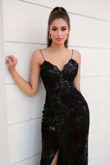 Split Thigh Sequin Cami Long Dress | Dress In Beauty