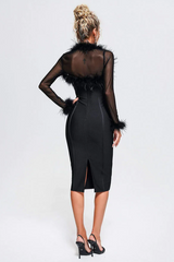 Sweetheart Neckline Black Midi Dress | Dress In Beauty