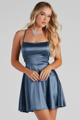 A Moment In Satin Skater Dress | Dress In Beauty