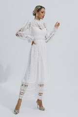 Mariam Hollow Lace Long Sleeve Dress | Dress In Beauty