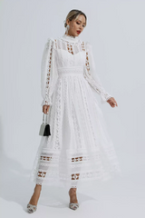 Mariam Hollow Lace Long Sleeve Dress | Dress In Beauty