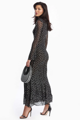 Crystal-Embellished Mesh Maxi Dress