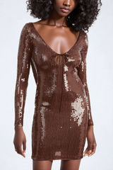 Aoibhe Long Sleeve Sequin Mini Dress