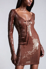 Aoibhe Long Sleeve Sequin Mini Dress