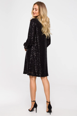 Sequin Dress With Puff Sleeves