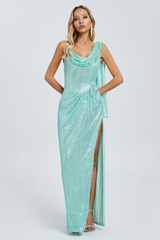 One Shoulder Slit Maxi Dress