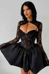 Lace Bolero & Corset Flare Minidress Set