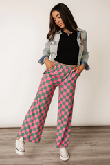 Pep Talk Checker Knit Pants