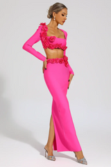 Dellis Flower Bandage Skirt Set