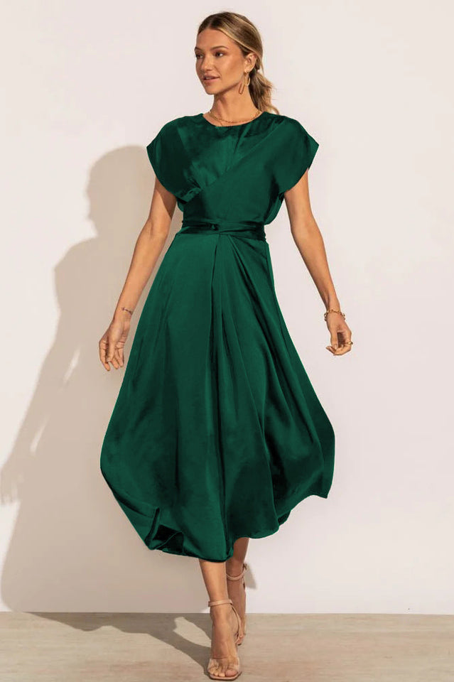 Scoop A-line Satin Bridesmaid Dress | Dress In Beauty