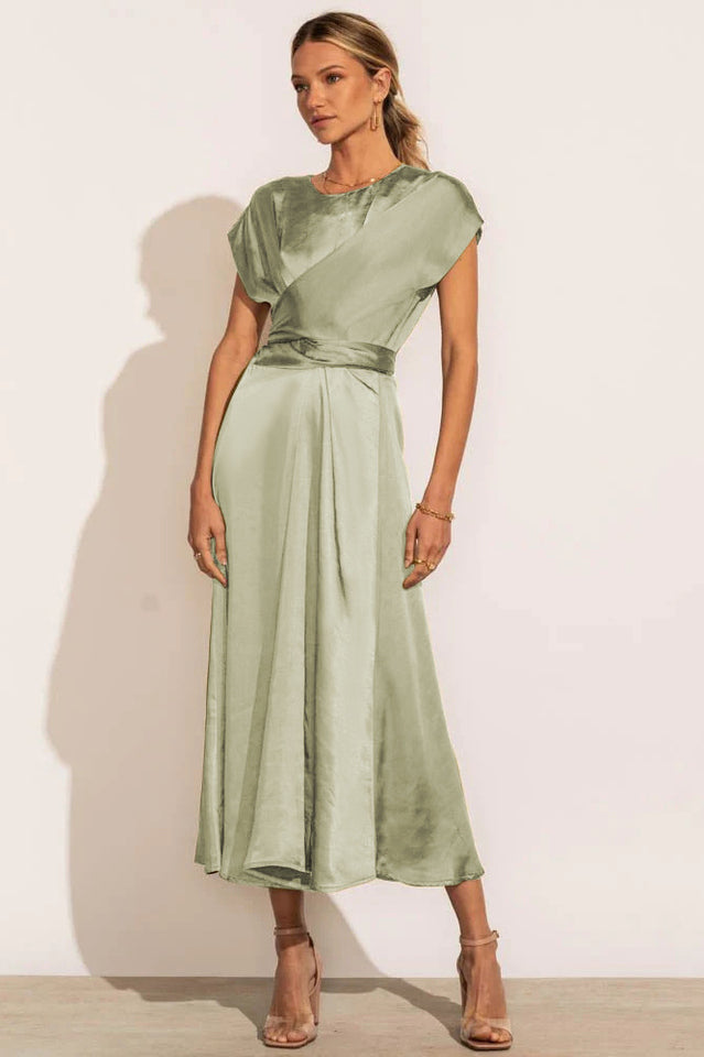 Scoop A-line Satin Bridesmaid Dress | Dress In Beauty