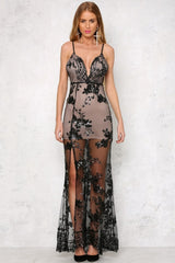 Deep V-Neck Glitter Beach Sequin Lace Dress - Dress In Beauty